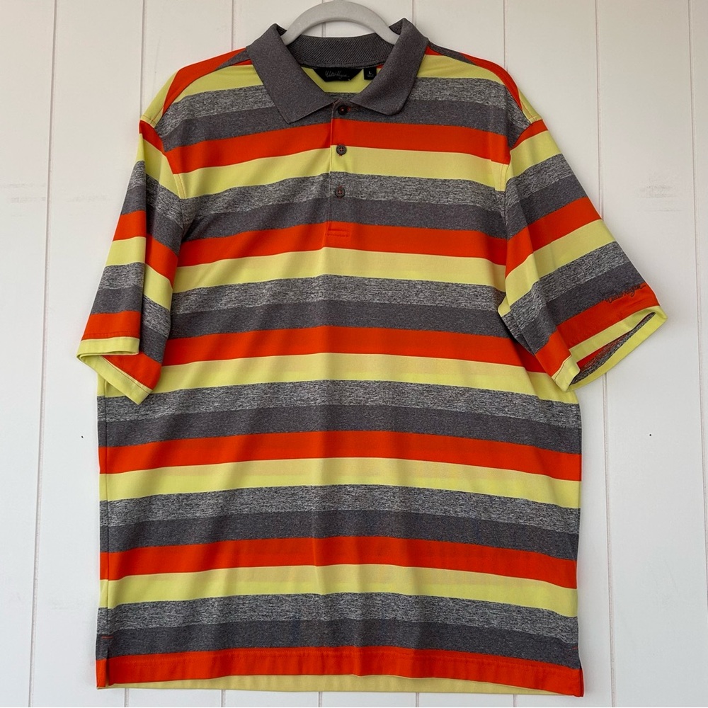 Walter Hagen Men’s Golf Polo Shirt Striped Size Large